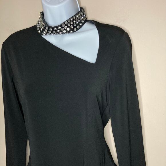 Alice + Olivia Kayson Embellished Cutout Bodysuit In Black Crystal Size Large - Picture 13 of 16